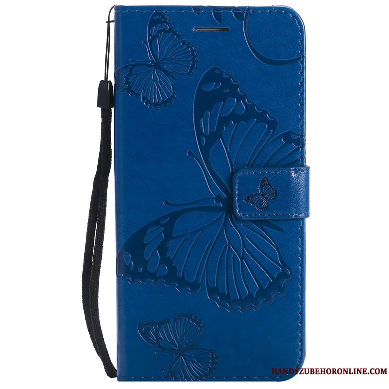 Huawei P Smart+ 2019 Fleurs De Papillons Coque De Téléphone Incassable Étui En Cuir Housse Fluide Doux Protection