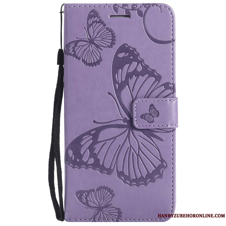 Huawei P Smart+ 2019 Fleurs De Papillons Coque De Téléphone Incassable Étui En Cuir Housse Fluide Doux Protection