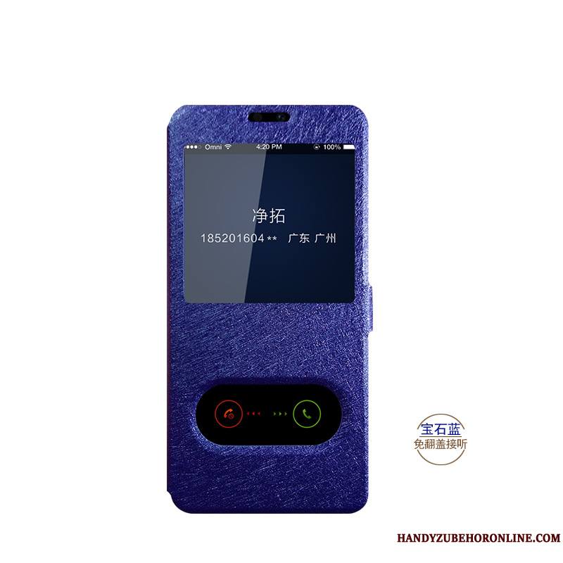 Huawei P Smart 2019 Housse Coque De Téléphone Téléphone Portable Windows Étui En Cuir Soie Mulberry Protection