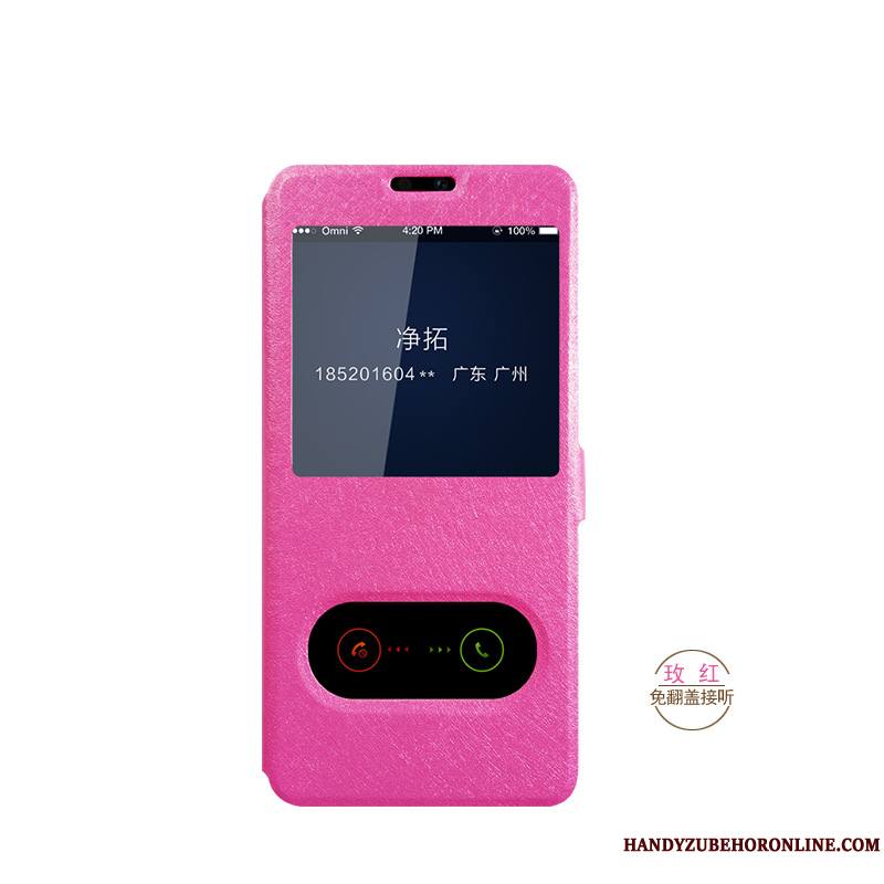 Huawei P Smart 2019 Housse Coque De Téléphone Téléphone Portable Windows Étui En Cuir Soie Mulberry Protection