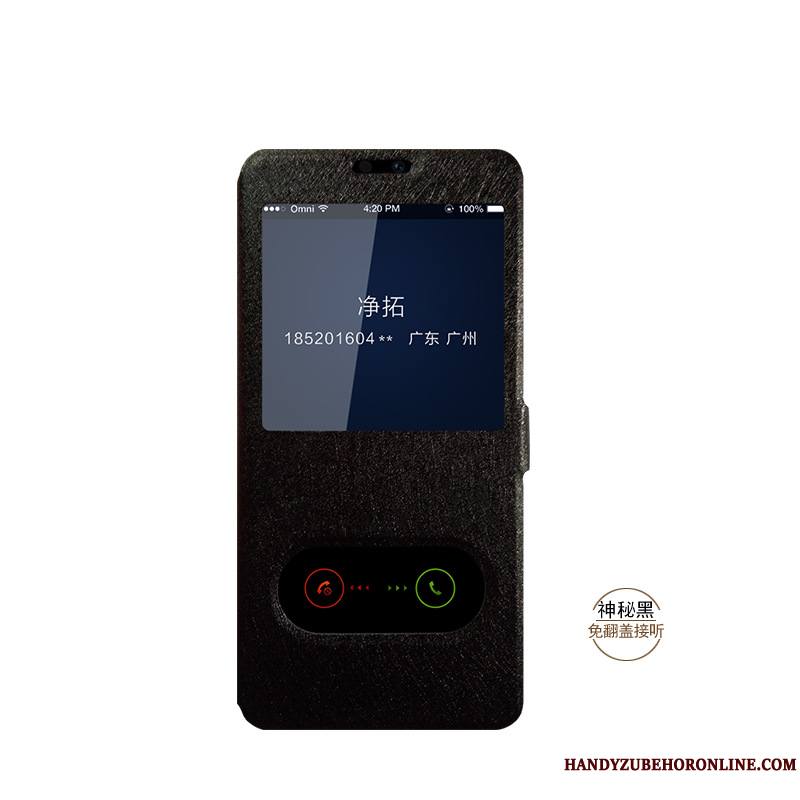 Huawei P Smart 2019 Housse Coque De Téléphone Téléphone Portable Windows Étui En Cuir Soie Mulberry Protection