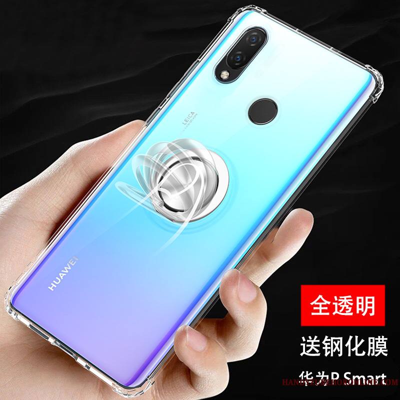 Huawei P Smart+ 2019 Incassable Silicone Coque De Téléphone Tout Compris Bleu Transparent