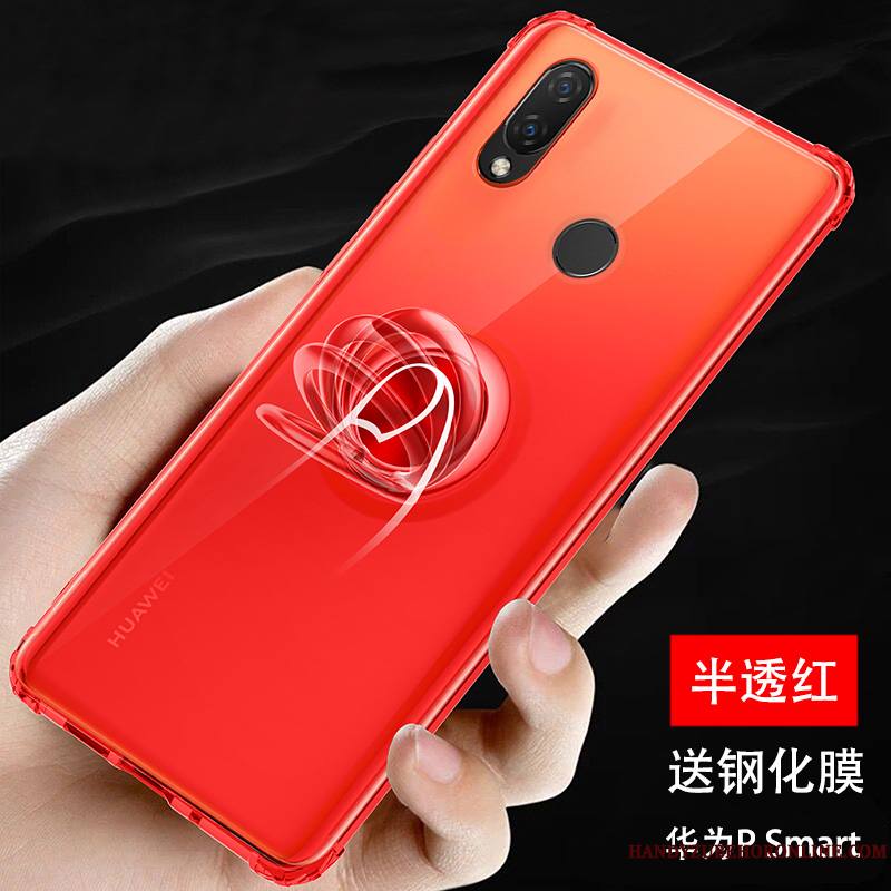 Huawei P Smart+ 2019 Incassable Silicone Coque De Téléphone Tout Compris Bleu Transparent