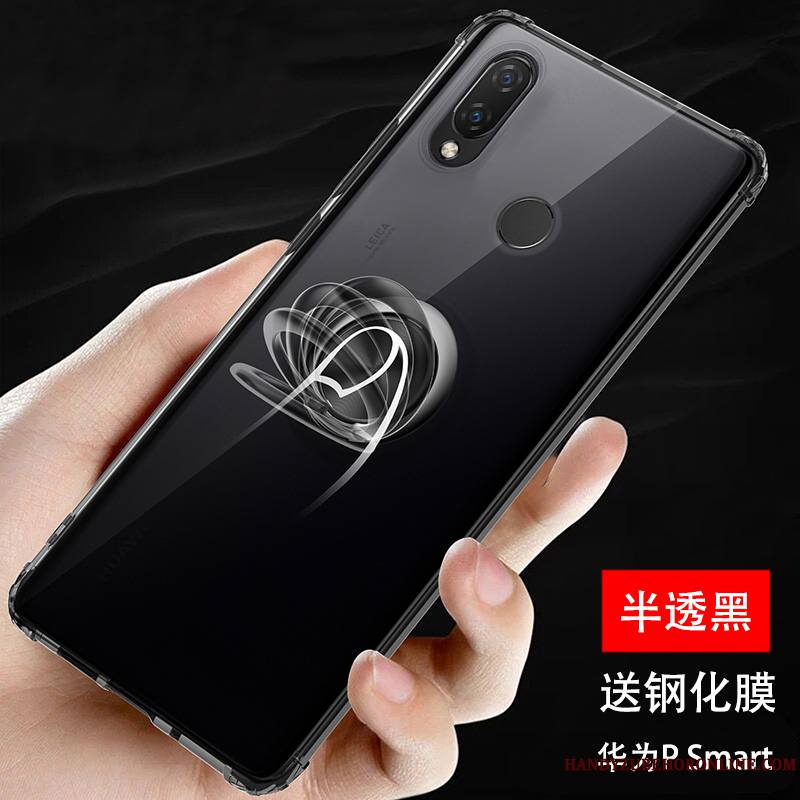 Huawei P Smart+ 2019 Incassable Silicone Coque De Téléphone Tout Compris Bleu Transparent