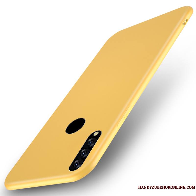 Huawei P Smart+ 2019 Incassable Étui Légère Jaune Couleur Unie Coque Protection