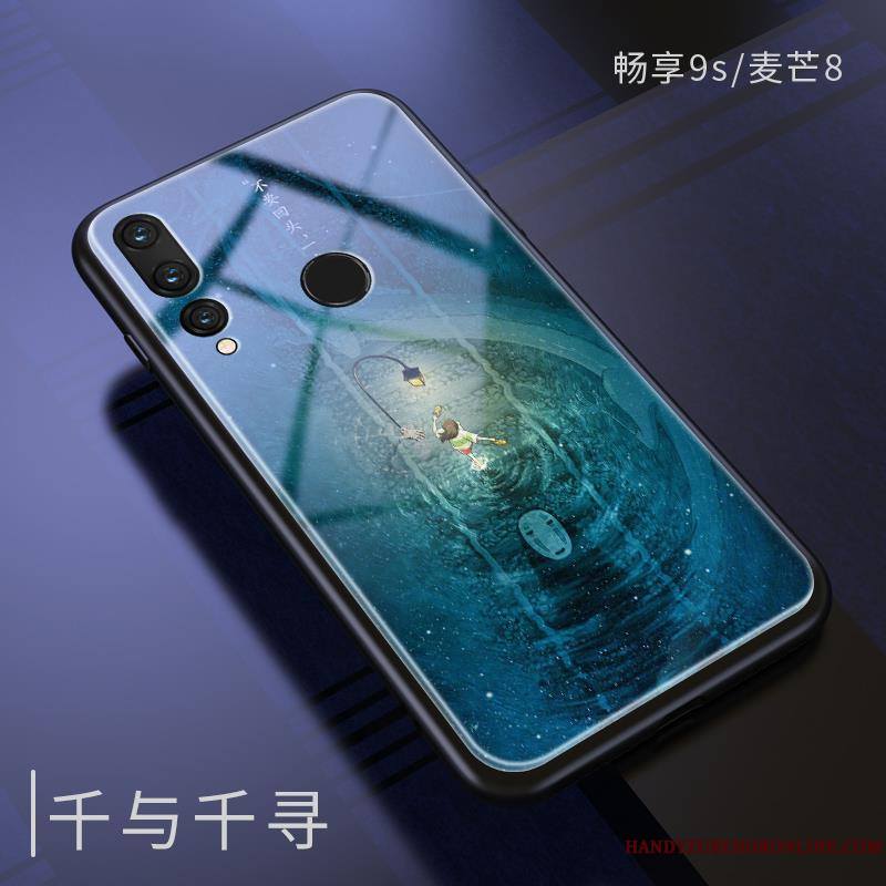 Huawei P Smart+ 2019 Marque De Tendance Verre Coque Fluide Doux Vert De Téléphone Charmant