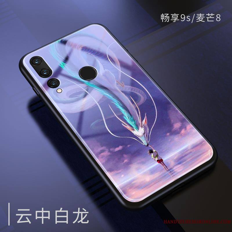 Huawei P Smart+ 2019 Marque De Tendance Verre Coque Fluide Doux Vert De Téléphone Charmant