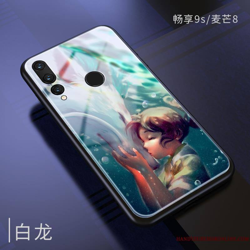 Huawei P Smart+ 2019 Marque De Tendance Verre Coque Fluide Doux Vert De Téléphone Charmant