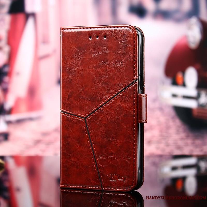 Huawei P Smart 2019 Mode Support Coque De Téléphone Rouge Une Agrafe Étui En Cuir