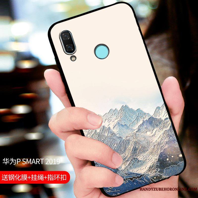 Huawei P Smart 2019 Personnalisé Bleu Coque De Téléphone Tout Compris Étui Protection Délavé En Daim