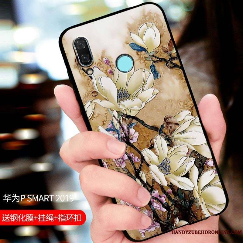 Huawei P Smart 2019 Tout Compris Coque De Téléphone Noir Étui Protection Personnalisé Délavé En Daim