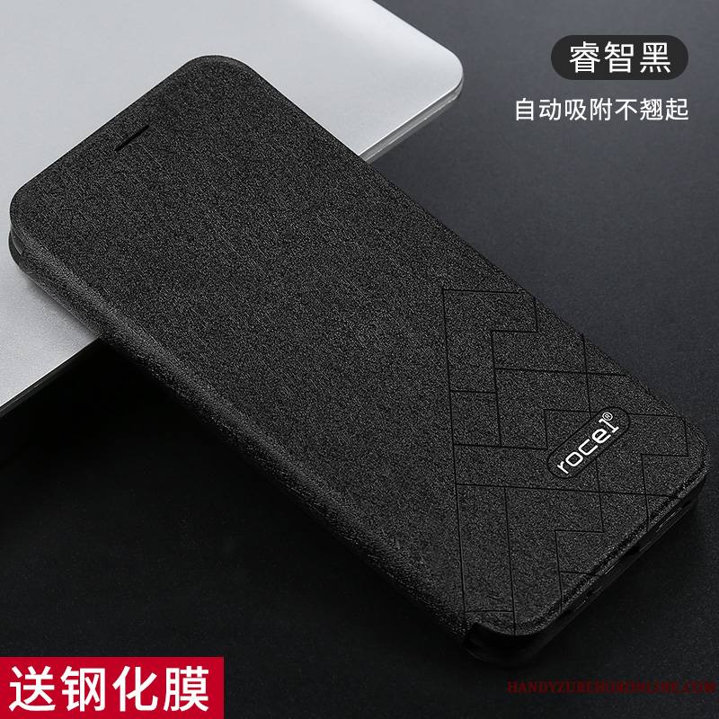 Huawei P Smart+ 2019 Étui En Cuir Noir Housse Incassable Simple Coque De Téléphone Bordure