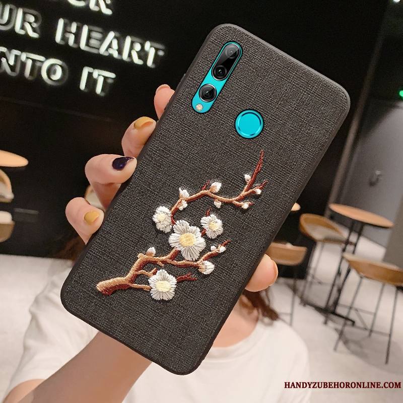 Huawei P Smart+ 2019 Étui Noir Coque De Téléphone Protection Fluide Doux Silicone Créatif