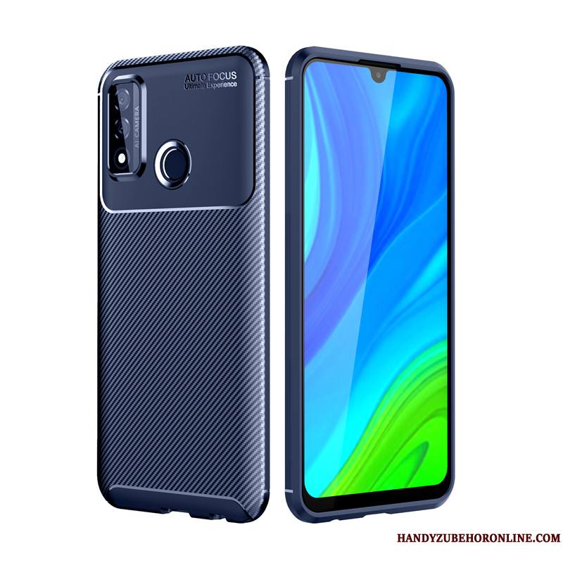 Huawei P Smart 2020 Coque Antidérapant Business Fluide Doux Incassable Modèle Fleurie Bleu Étui