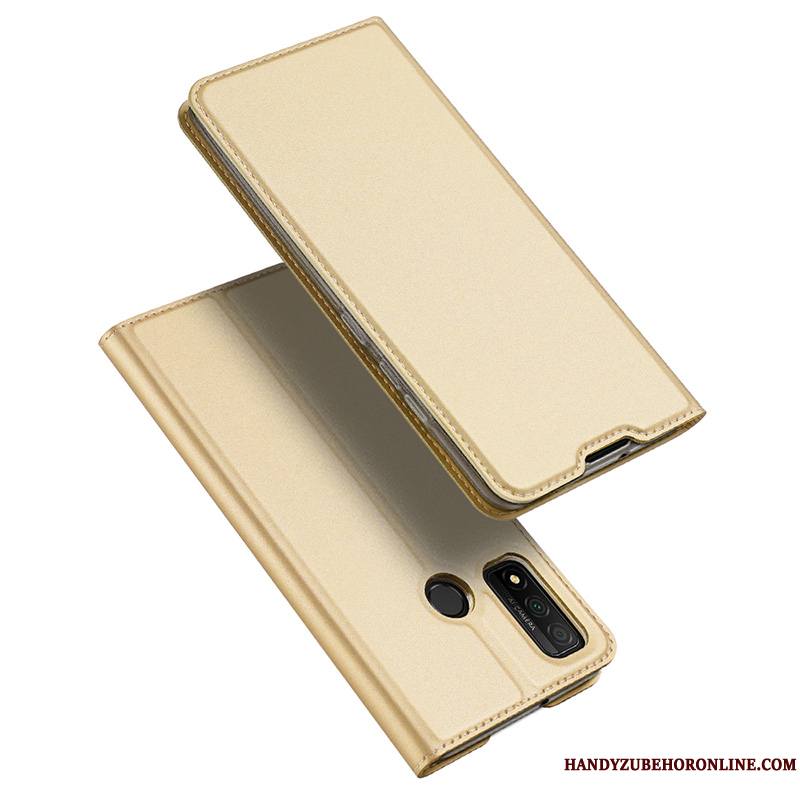 Huawei P Smart 2020 Coque De Téléphone Or Carte Magnétisme Très Mince Étui En Cuir Clamshell