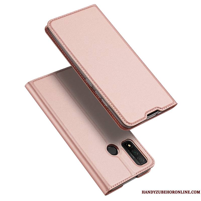 Huawei P Smart 2020 Coque De Téléphone Or Carte Magnétisme Très Mince Étui En Cuir Clamshell