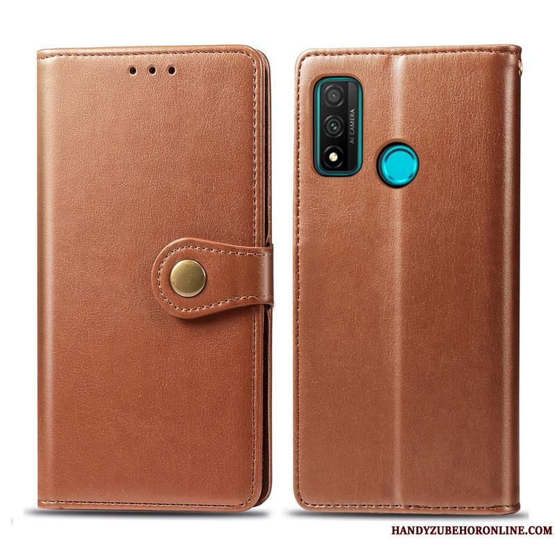 Huawei P Smart 2020 Coque Ornements Suspendus Similicuir Protection Étui Business Simple Étui En Cuir