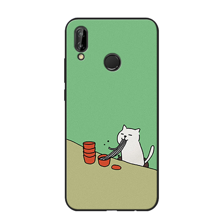 Huawei P Smart+ Chat Étui Silicone Protection Jeunesse Coque De Téléphone Dessin Animé