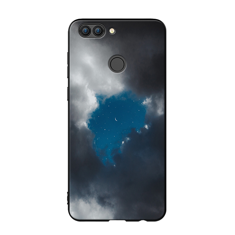 Huawei P Smart Chiens Protection Silicone Étui Délavé En Daim Coque De Téléphone Noir