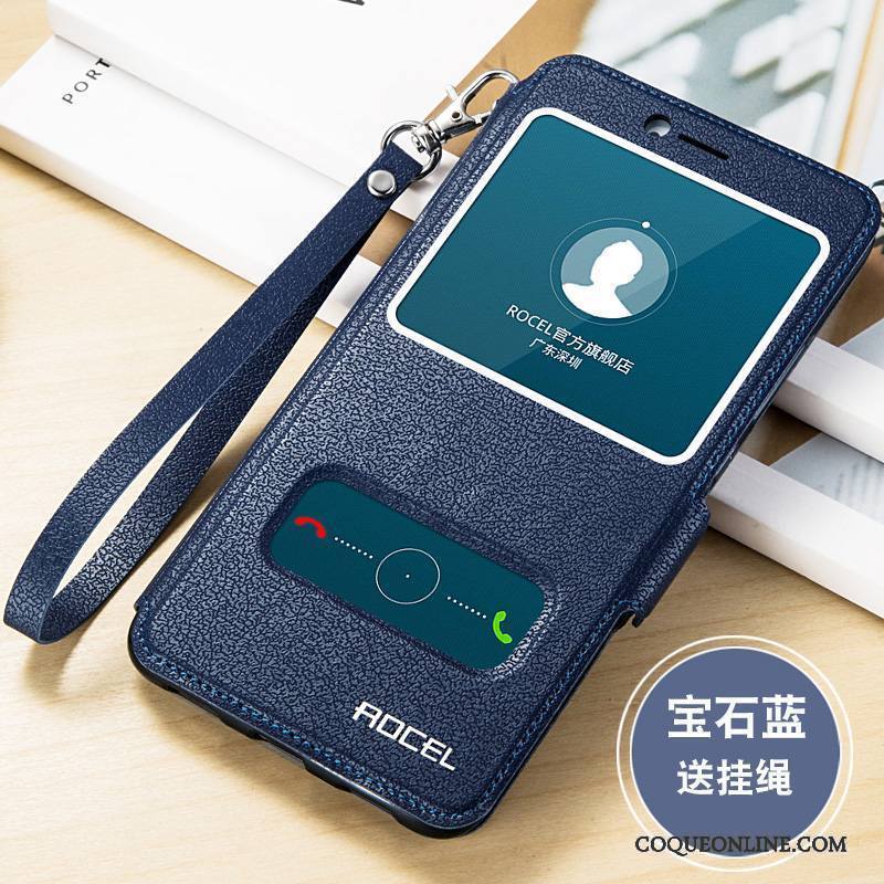 Huawei P Smart Clamshell Tout Compris Protection Étui En Cuir Rouge Coque De Téléphone Silicone