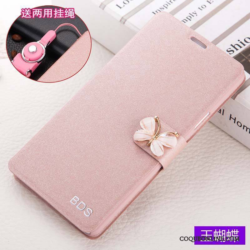 Huawei P Smart Coque De Téléphone Housse Étui En Cuir Incassable Protection Rose