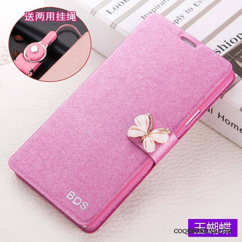 Huawei P Smart Coque De Téléphone Housse Étui En Cuir Incassable Protection Rose