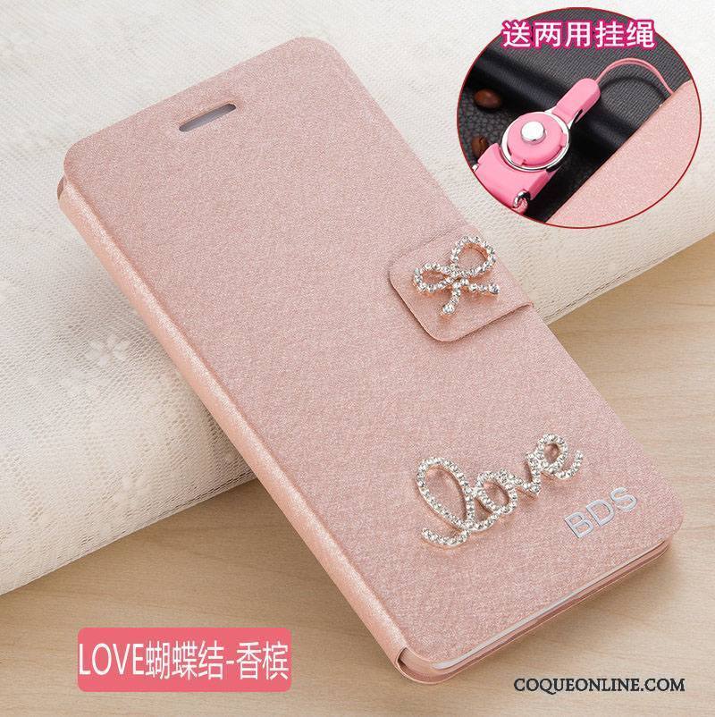 Huawei P Smart Coque De Téléphone Housse Étui En Cuir Incassable Protection Rose