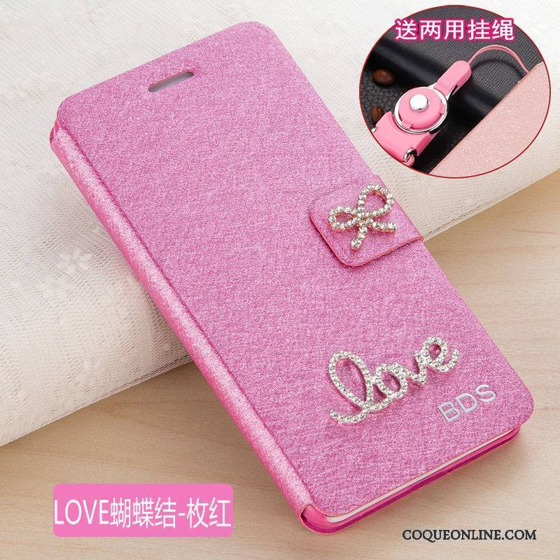 Huawei P Smart Coque De Téléphone Housse Étui En Cuir Incassable Protection Rose