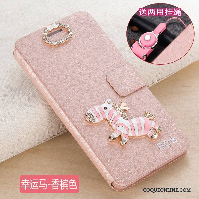 Huawei P Smart Coque De Téléphone Housse Étui En Cuir Incassable Protection Rose