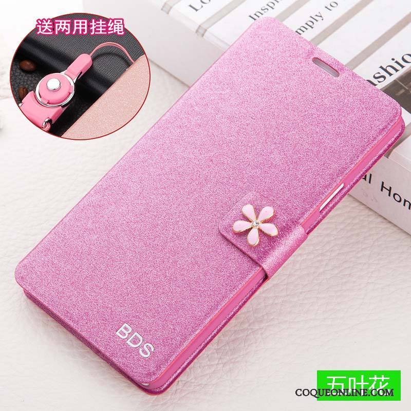 Huawei P Smart Coque De Téléphone Housse Étui En Cuir Incassable Protection Rose