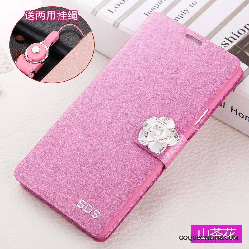 Huawei P Smart Coque De Téléphone Housse Étui En Cuir Incassable Protection Rose