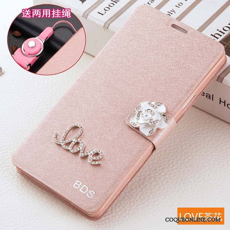 Huawei P Smart Coque De Téléphone Housse Étui En Cuir Incassable Protection Rose