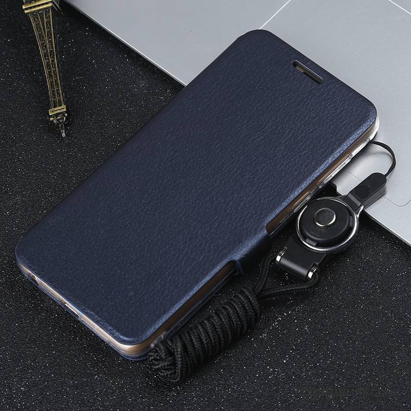 Huawei P Smart Coque De Téléphone Incassable Bleu Clair Housse Étui En Cuir Protection