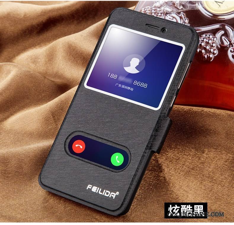 Huawei P Smart Coque De Téléphone Rouge Étui En Cuir Protection Housse