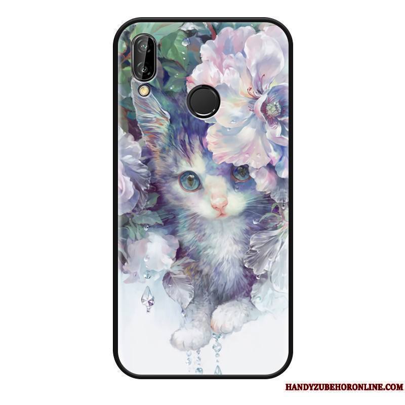 Huawei P Smart+ Coque Fleur Tendance Créatif Incassable Mode Personnalité Tout Compris