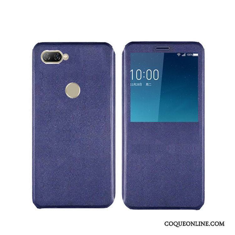 Huawei P Smart Coque Incassable Étui En Cuir Téléphone Portable Bleu Clamshell