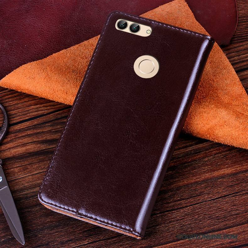 Huawei P Smart Coque Protection Étui Housse Rouge Étui En Cuir De Téléphone