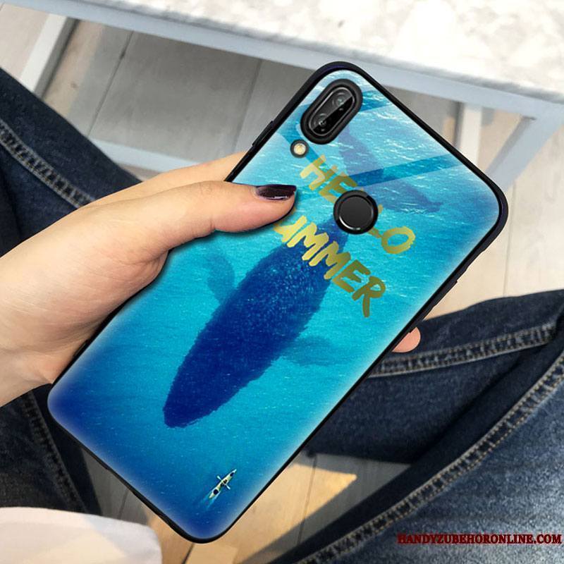 Huawei P Smart+ Coque Verre Vert Silicone Tout Compris Protection Étui