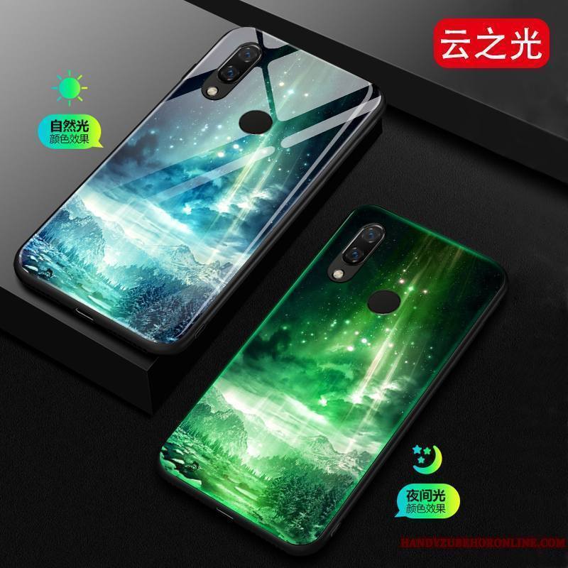 Huawei P Smart+ Coque Étui Noir Verre Téléphone Portable Lumineuses Incassable Protection