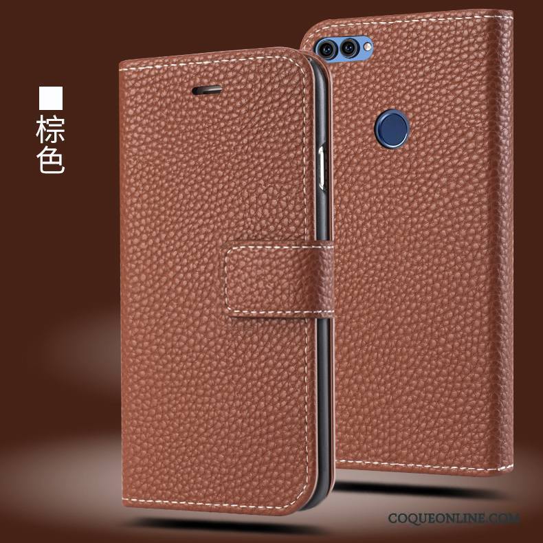 Huawei P Smart Coque Étui Étui En Cuir Incassable Housse Tout Compris Rouge Protection