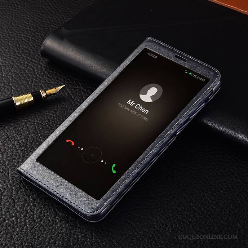 Huawei P Smart Housse Incassable Coque De Téléphone Étui En Cuir Or Rose Cuir Véritable Protection