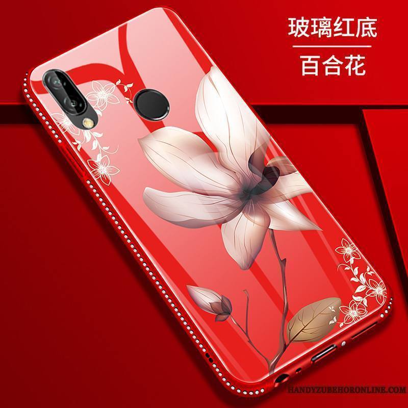 Huawei P Smart+ Jeunesse Noir Incassable Fleur Protection Coque De Téléphone Tout Compris
