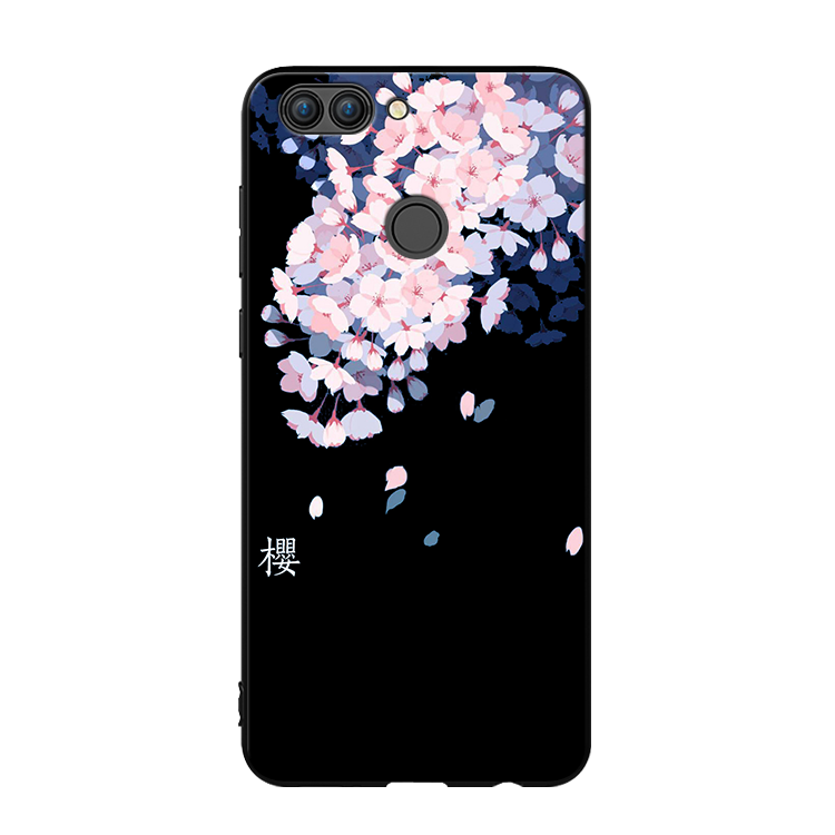 Huawei P Smart Noir Sakura Beauté Fluide Doux Protection Coque De Téléphone Étui