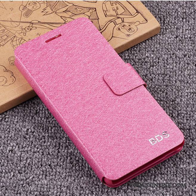 Huawei P Smart Protection Coque De Téléphone Délavé En Daim Rouge Tempérer Étui En Cuir Membrane