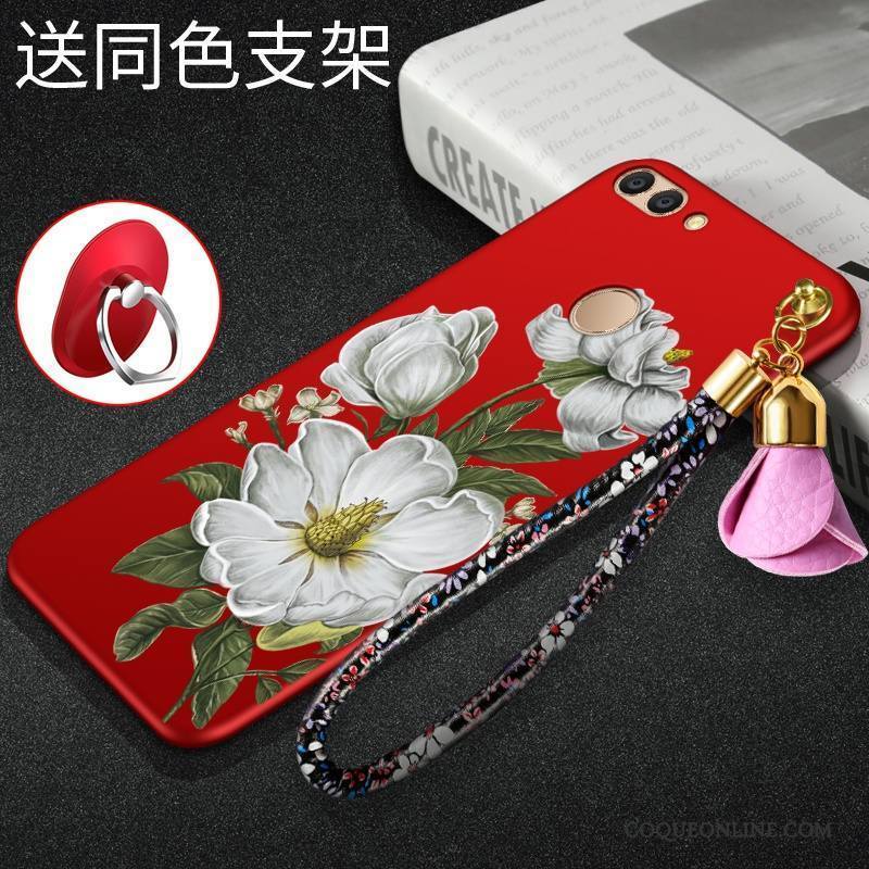 Huawei P Smart Silicone Étui Fluide Doux Délavé En Daim Coque De Téléphone Rouge Téléphone Portable