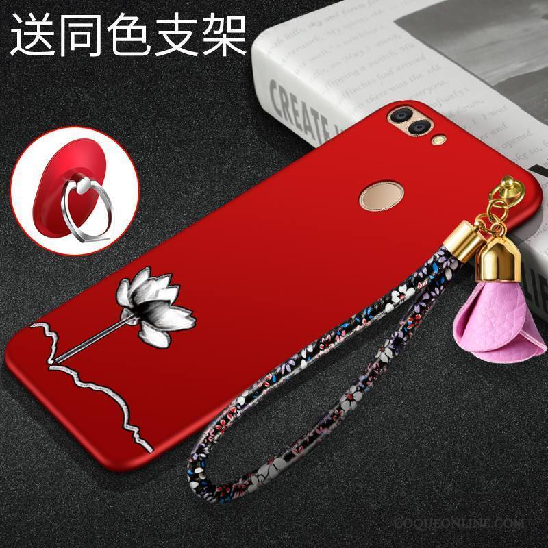 Huawei P Smart Silicone Étui Fluide Doux Délavé En Daim Coque De Téléphone Rouge Téléphone Portable