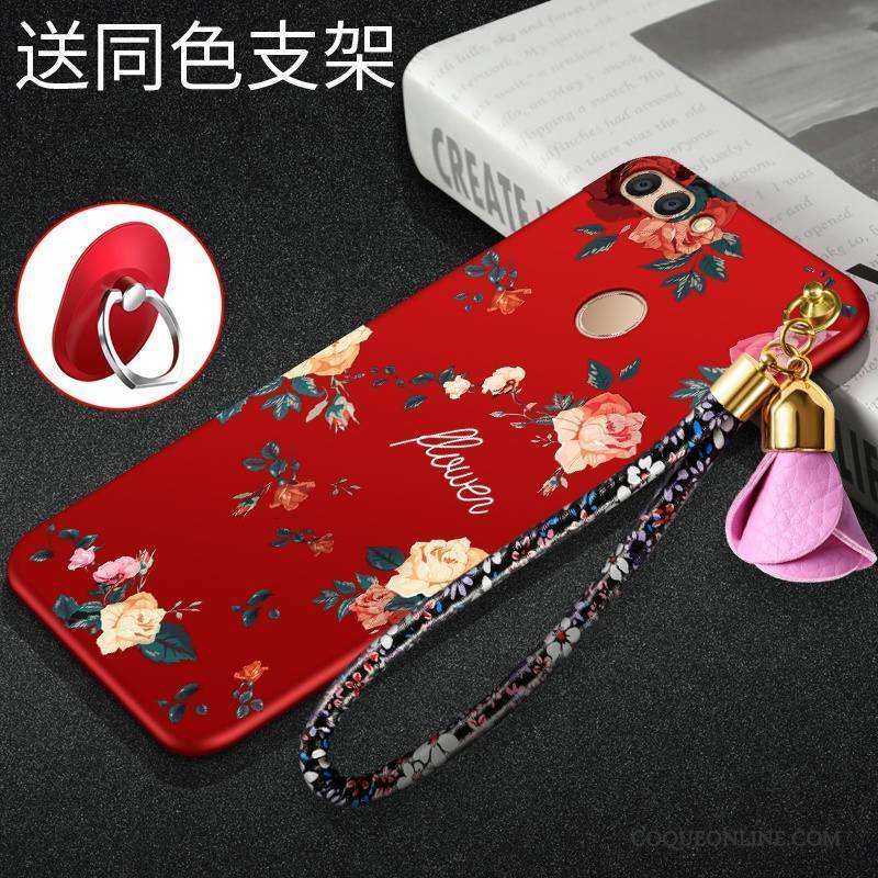Huawei P Smart Silicone Étui Fluide Doux Délavé En Daim Coque De Téléphone Rouge Téléphone Portable