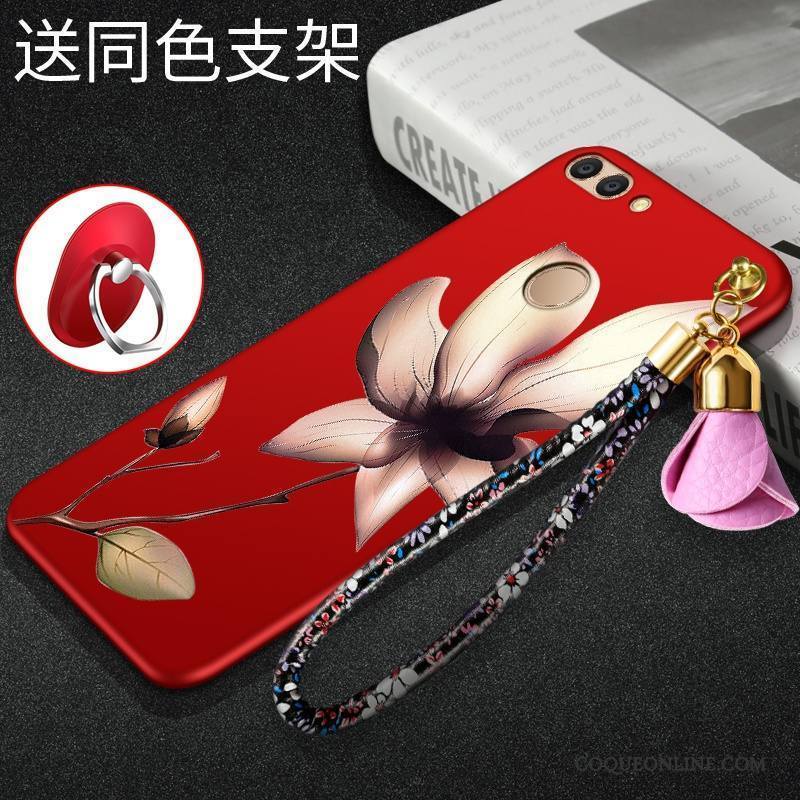 Huawei P Smart Silicone Étui Fluide Doux Délavé En Daim Coque De Téléphone Rouge Téléphone Portable