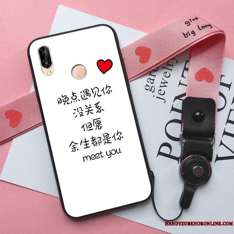 Huawei P Smart+ Tout Compris Fluide Doux Coque De Téléphone Incassable Personnalité Rose Silicone