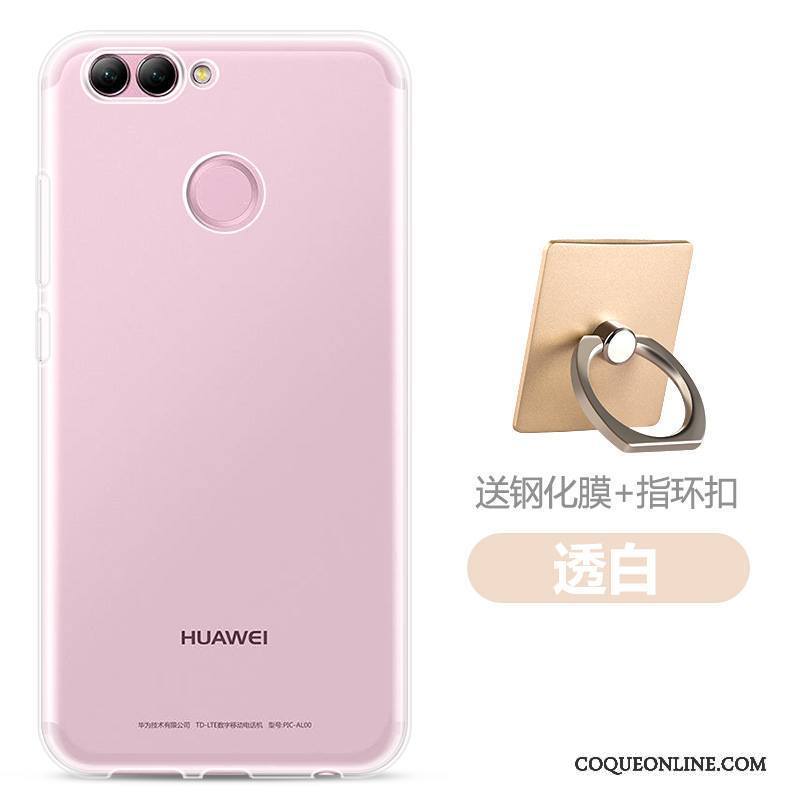 Huawei P Smart Transparent Bleu Clair Coque De Téléphone Silicone Protection Étui